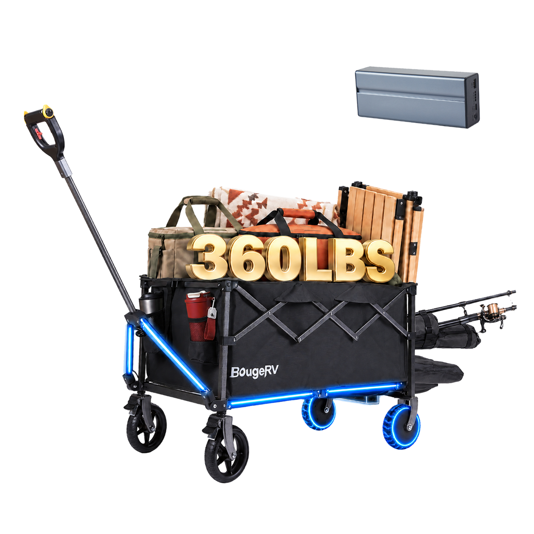 BougeRV LiteRover Foldable Utility Electric Wagon for Camping
