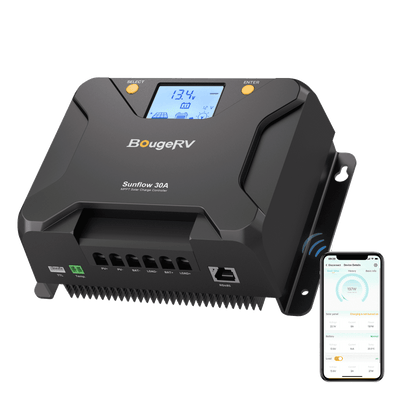 BougeRV Sunflow 30A MPPT Solar Charge Controller 12V/24V