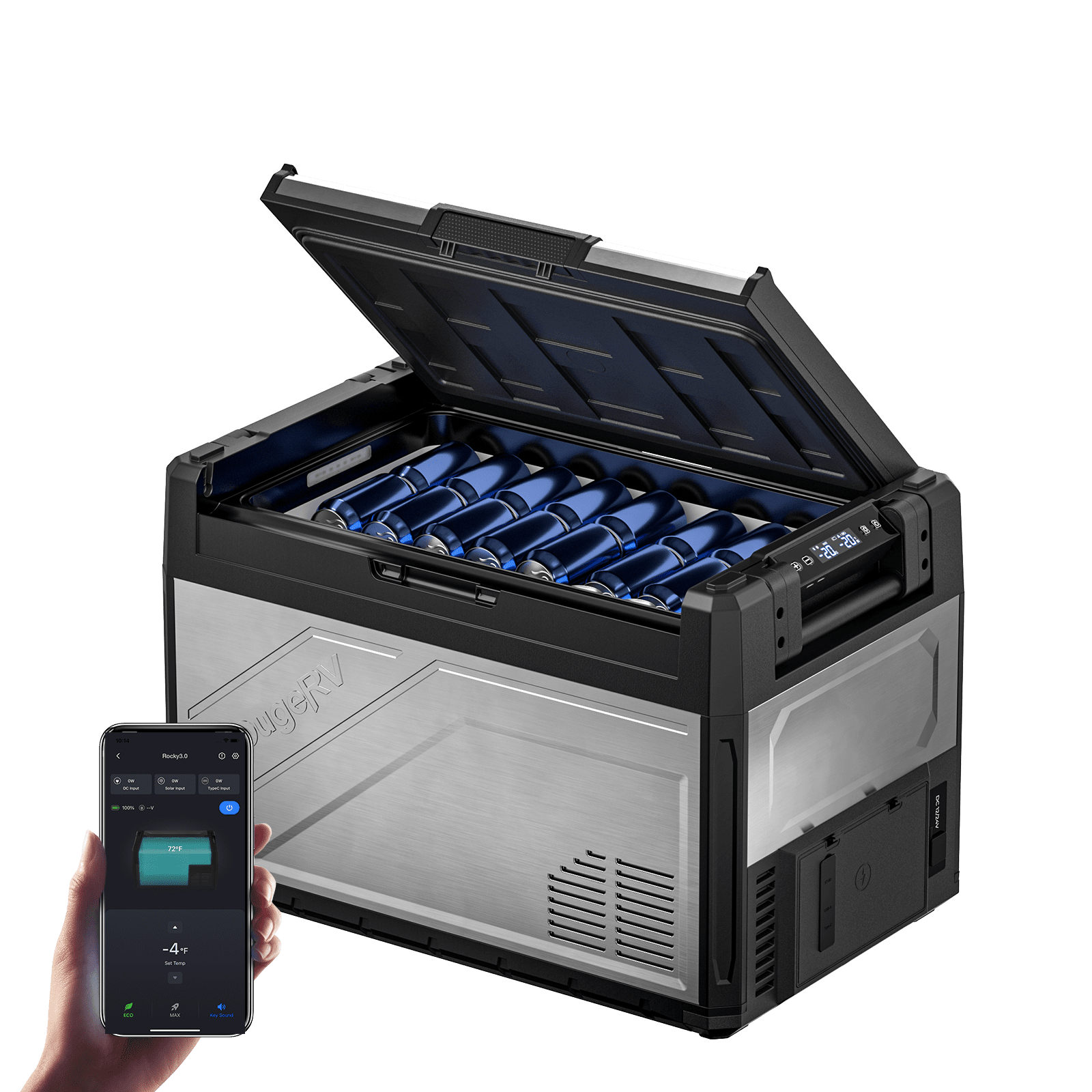 BougeRV New Rocky V3.0 55QT Dual Zone 12V Car Fridge