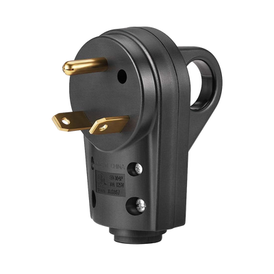 BougeRV 30 AMP RV Plug Electrical Plug Adapter with Handle (Male Plug)
