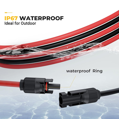 Solar Extension Cable with Extra Free Connectors(xx FT Red+xx FT Black)