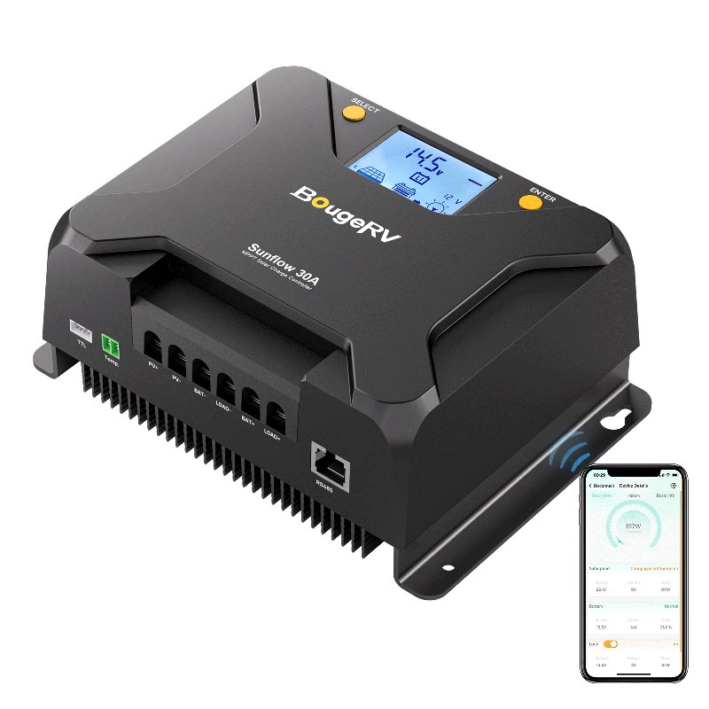 BougeRV 30 Amp MPPT solar controller