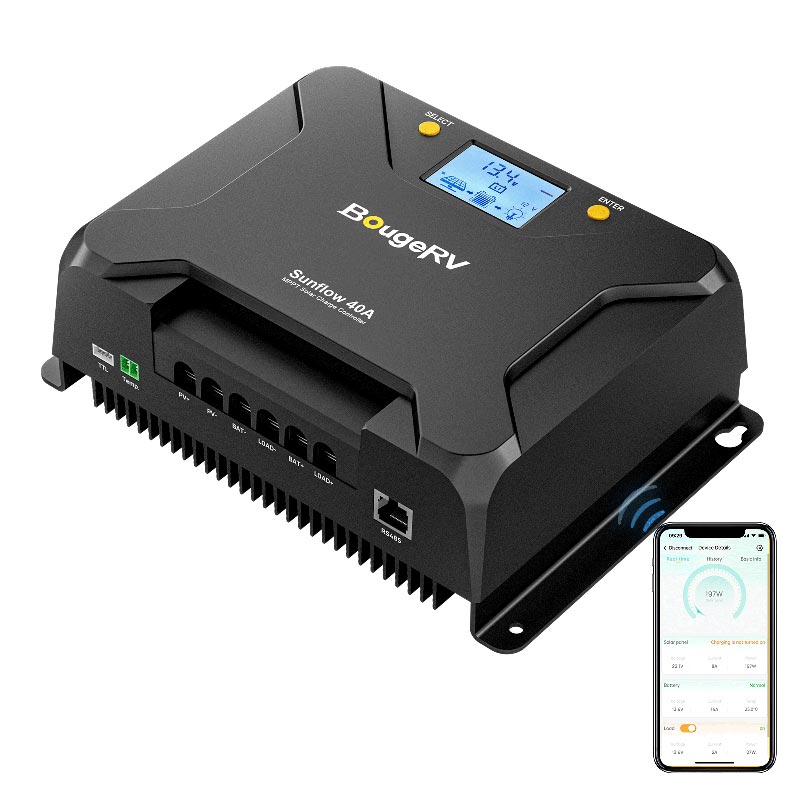 BougeRV 40 Amp MPPT solar controller