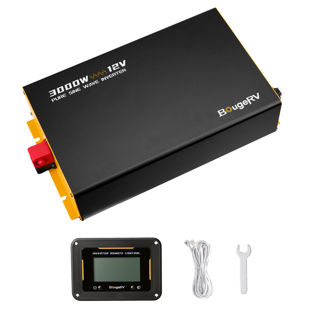 BougeRV 3000W 12V Pure Sine Wave Inverter with Bluetooth for RV and Off-Grid Power