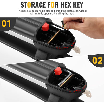 BougeRV 28'' Ski & Snowboard Racks with Anti-Theft Lock Sliver