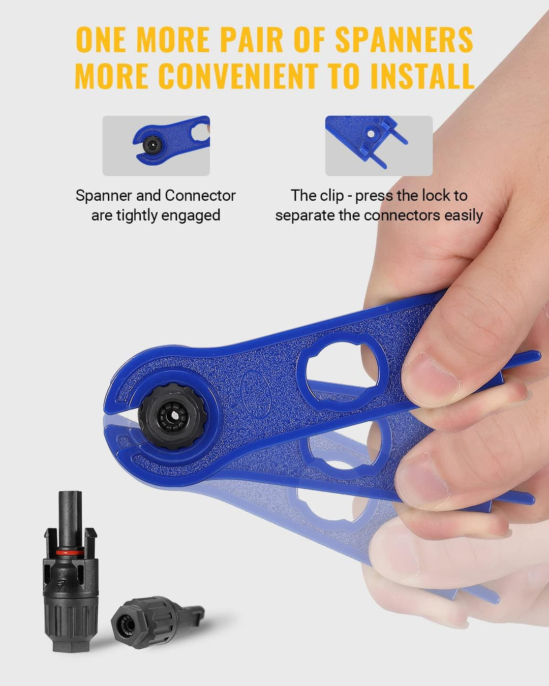 (10AWG) 100PCS Solar Connector with Spanners IP67 Waterproof Male/Female