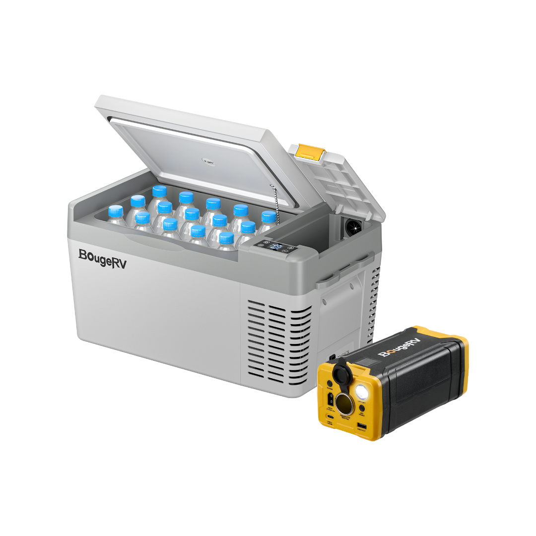 BougeRV CRPRO20 21 cuartos 12V refrigerador portátil para coche congelador blanco