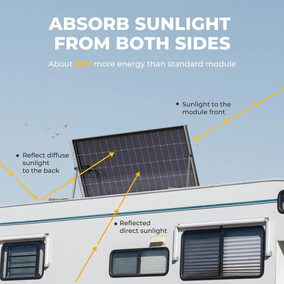 200 watt bifacial solar panels can absorb sunlight from both sides