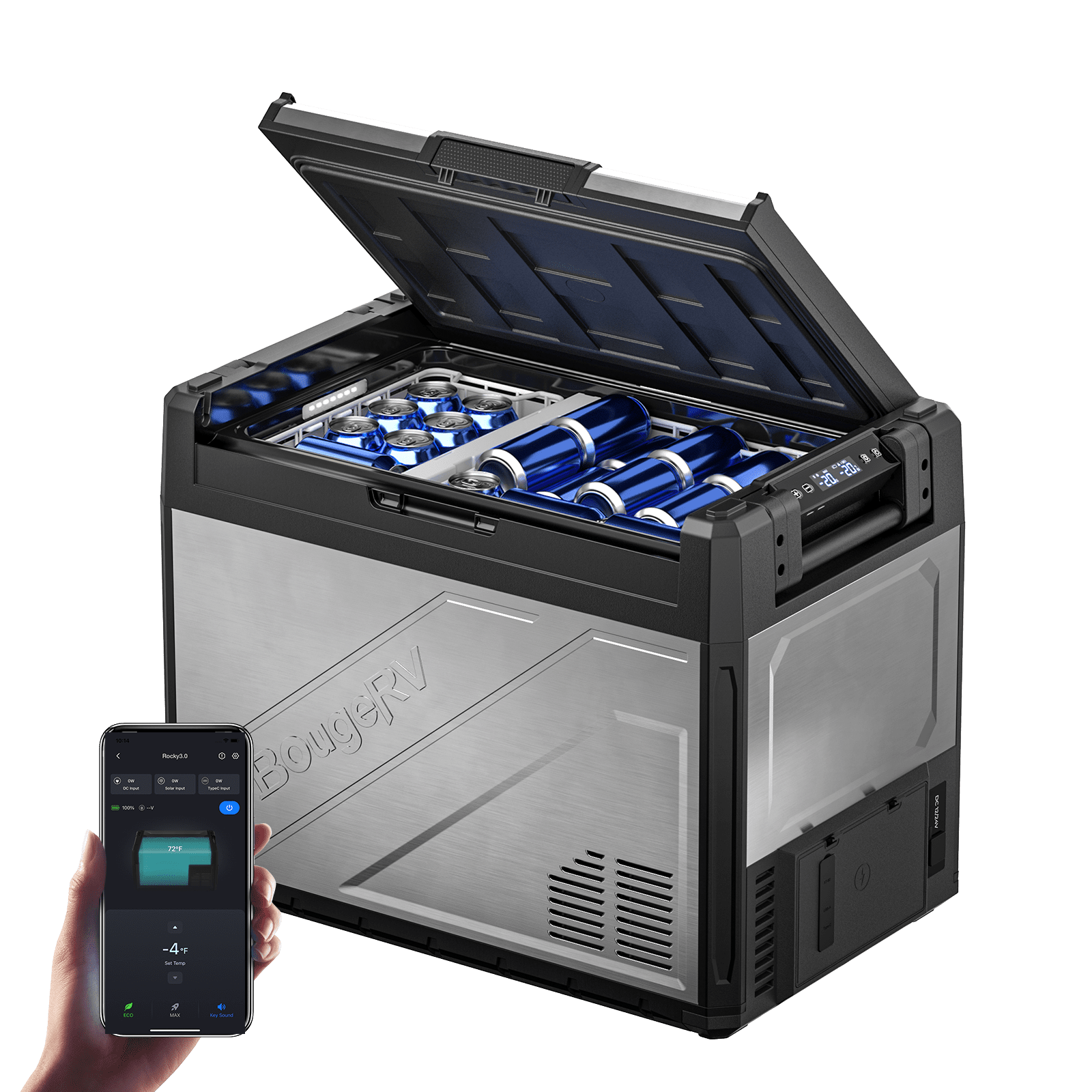 BougeRV New Rocky V3.0 69QT Dual Zone 12V Car Fridge