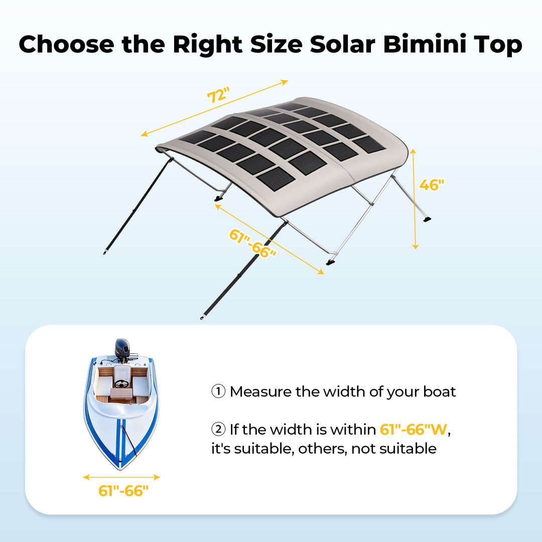 BougeRV Solar Bimini Top for Boats