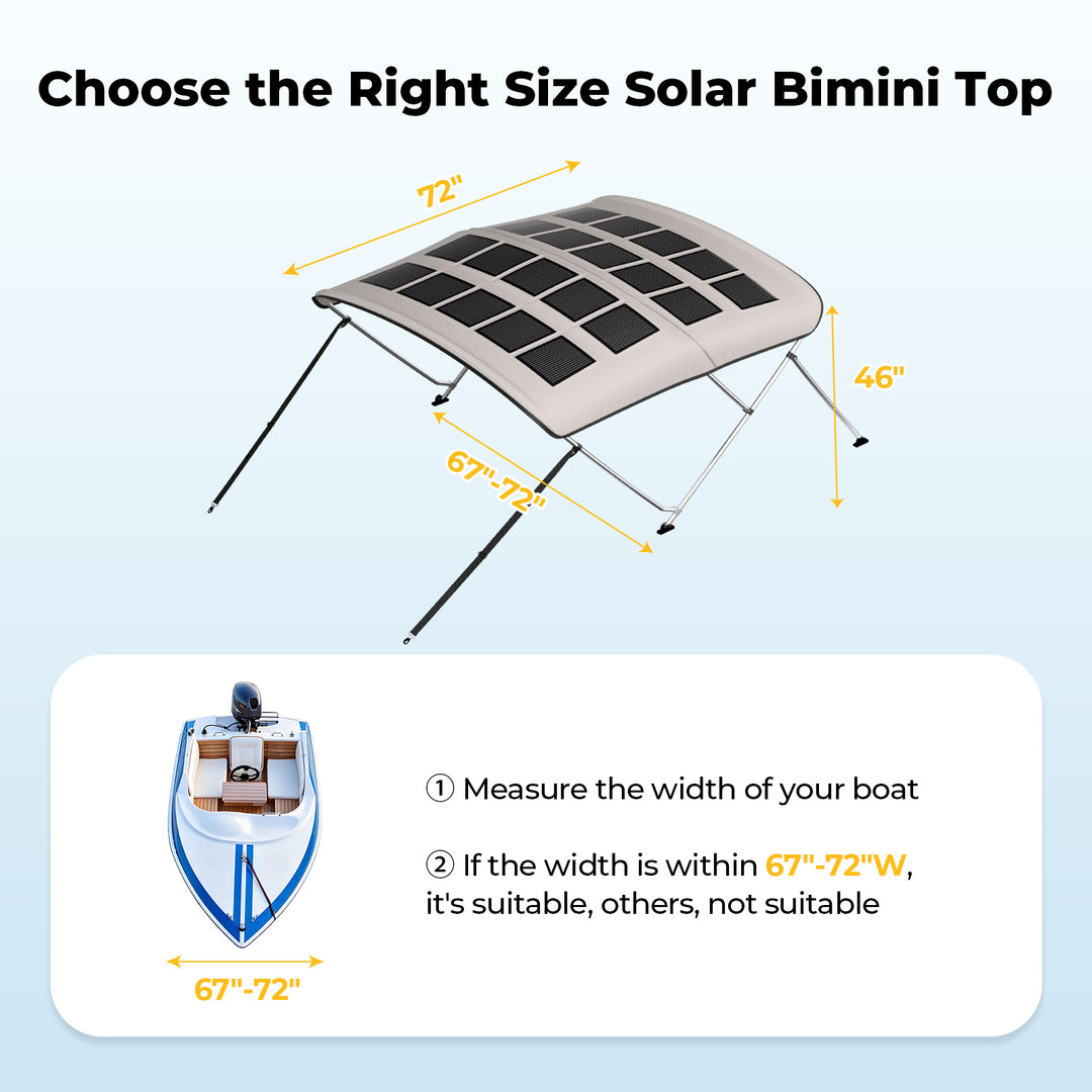 BougeRV Solar Bimini Top for Boats