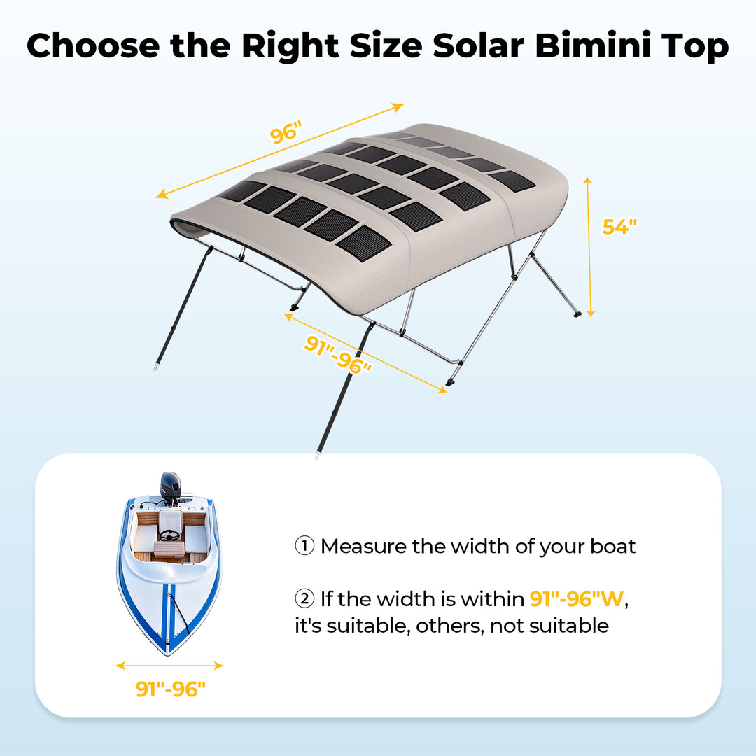 BougeRV Solar Bimini Top for Boats