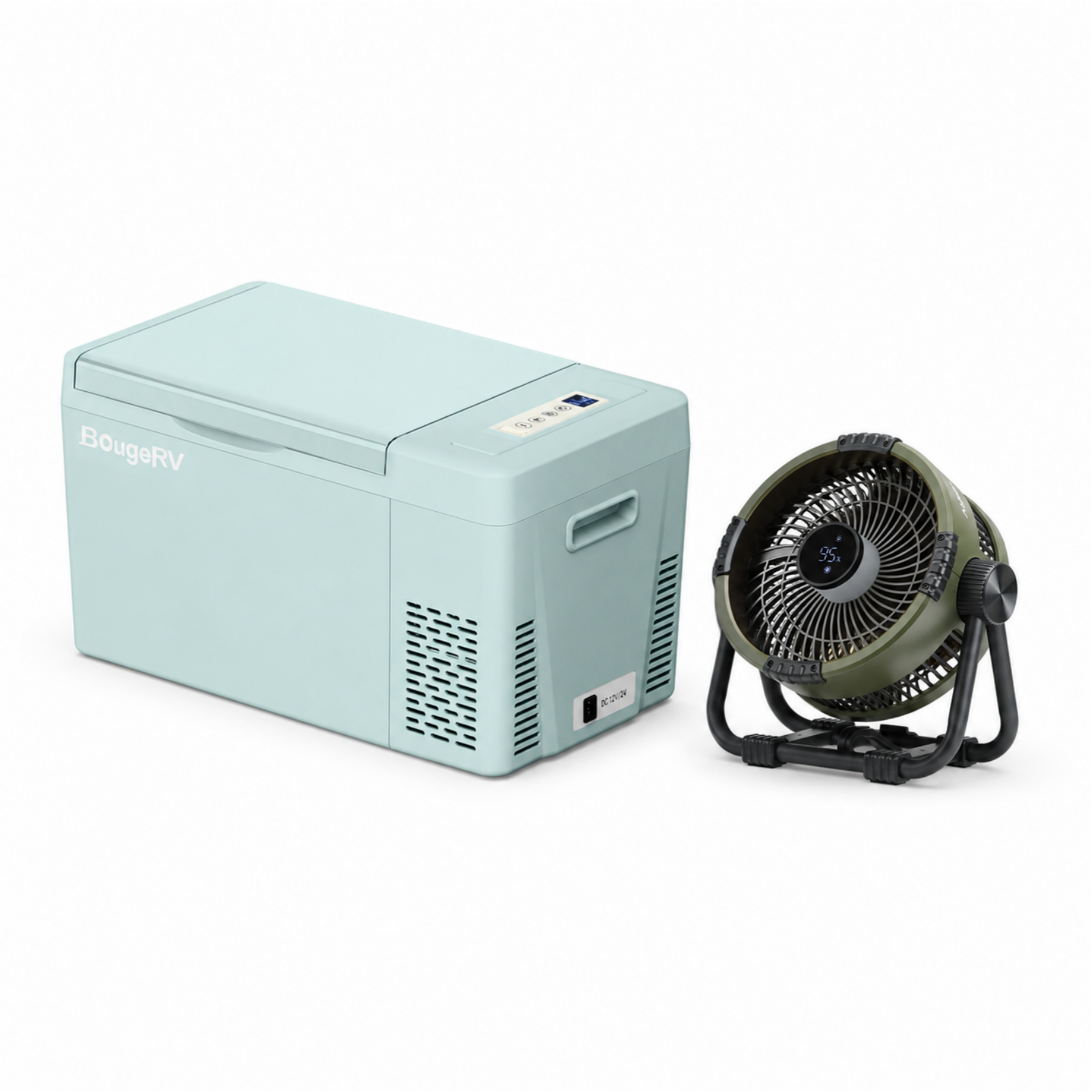 BougeRV 12V 23 Quart Colorful Mint Green Portable Fridge