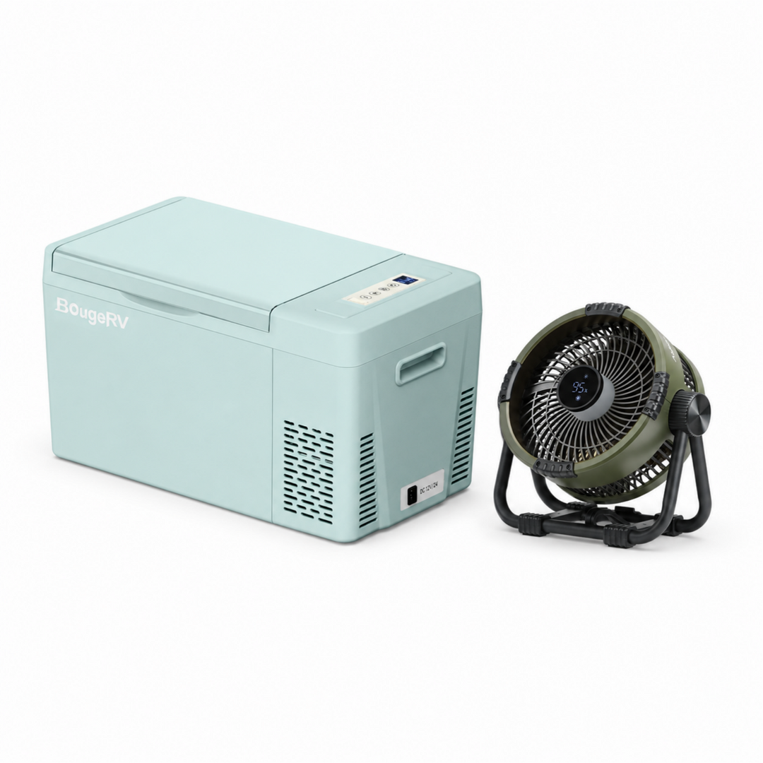 BougeRV 12V 23 Quart Colorful Mint Green Portable Fridge