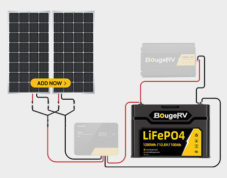 12V 1280Wh/100Ah LiFePO4 Battery with 200w 9bb solar panel