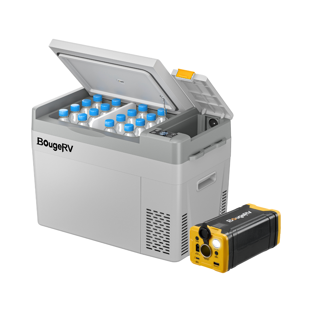 BougeRV CRPRO30 30 Quart 12V Portable Car Fridge Freezer White