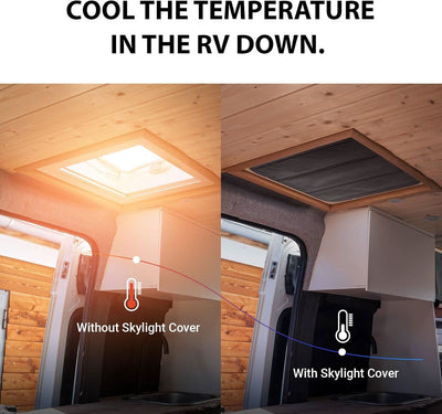 BougeRV RV Skylight Vent Cover, Magnetic Foldable Camper Window Sun Shade