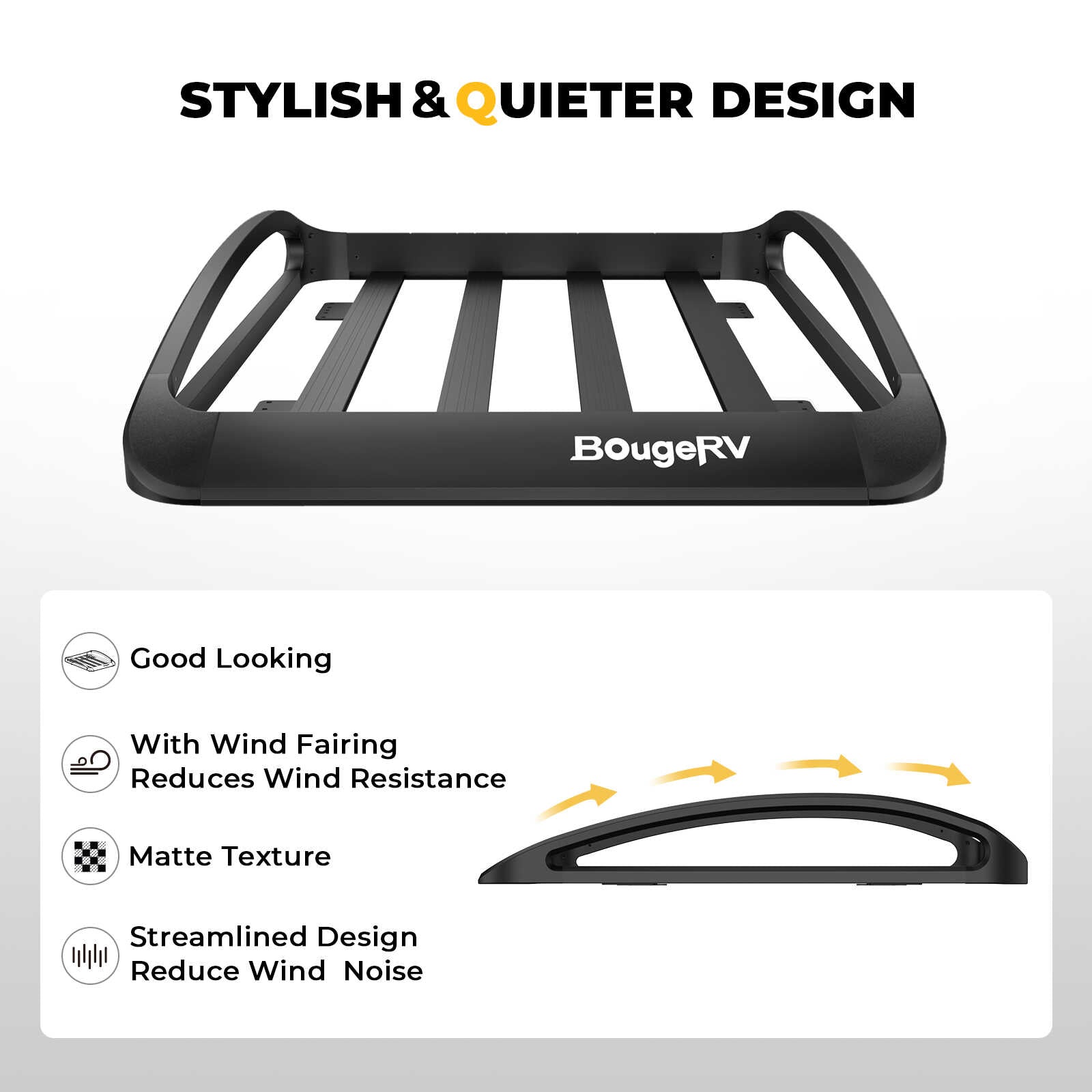 BougeRV AntiRust Aluminum Roof Rack Cargo Basket