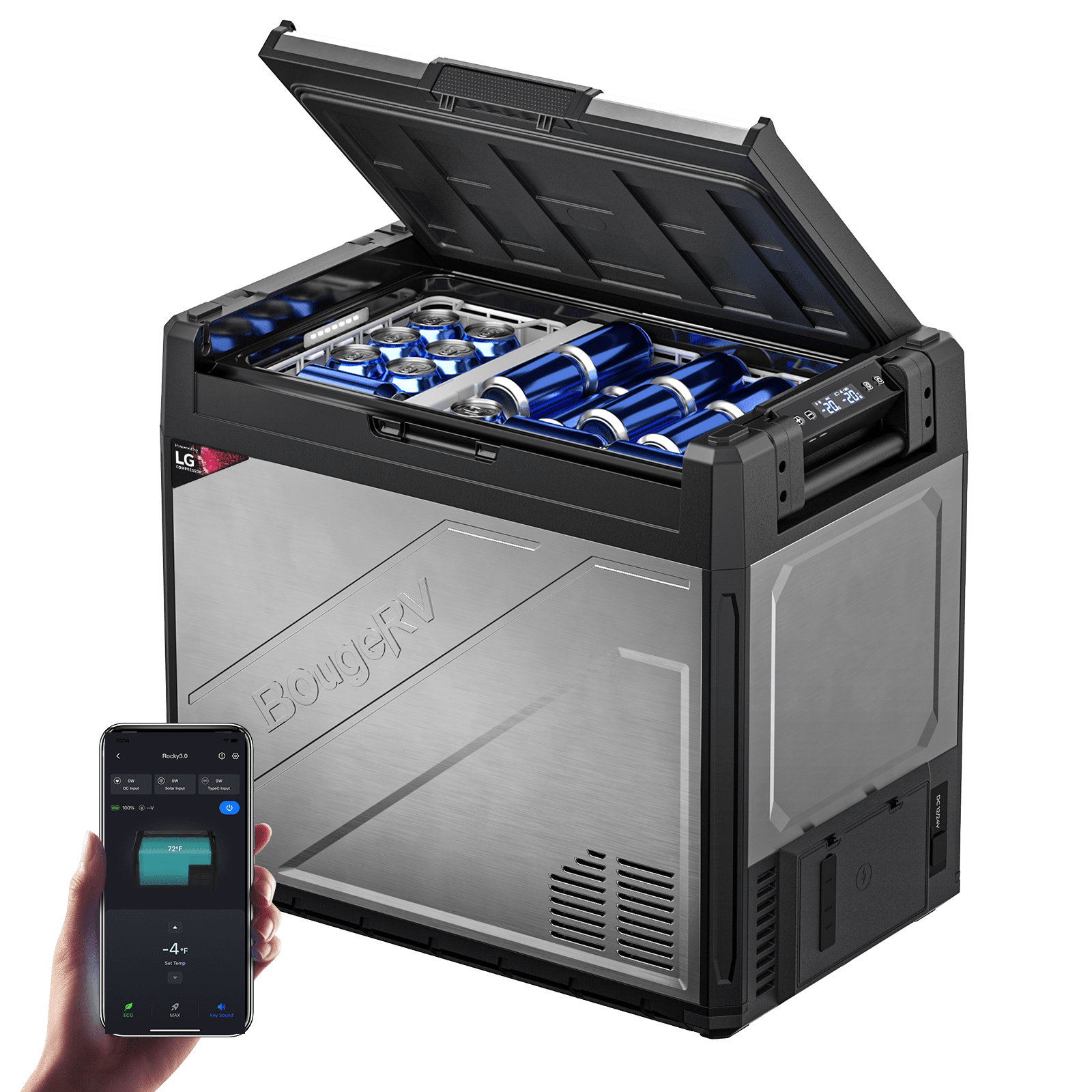 BougeRV New Rocky V3.0 81QT Dual Zone 12V Car Fridge