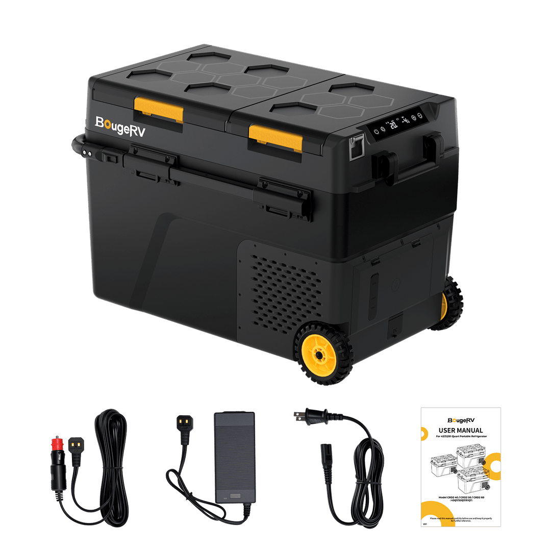 BougeRV New CRD2 V2.0 52QT Dual Zone 12V Portable Fridge