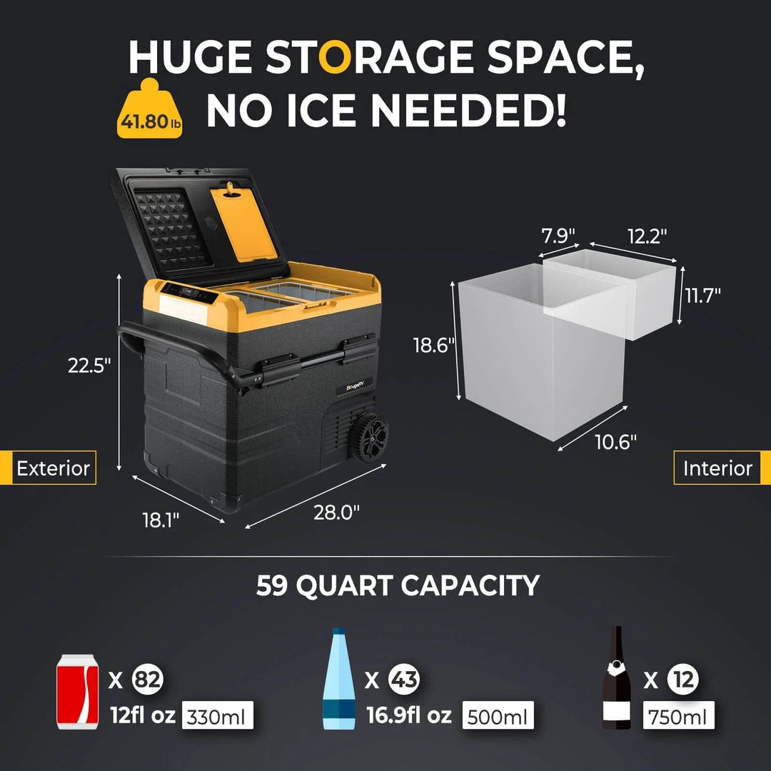CR55 59 Quart Dual Zone Portable Fridge(Refurbished)