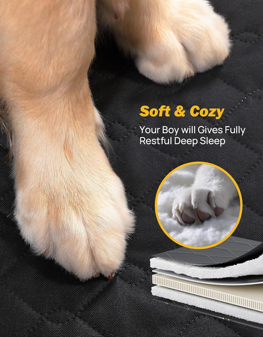 JOYTUTUS Back Seat Extender for Dogs with Dog Bed Mat