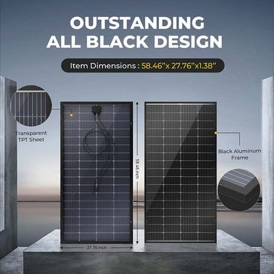 600W(200W*3PCS) Bifacial 12V 9BB Mono Solar Panel