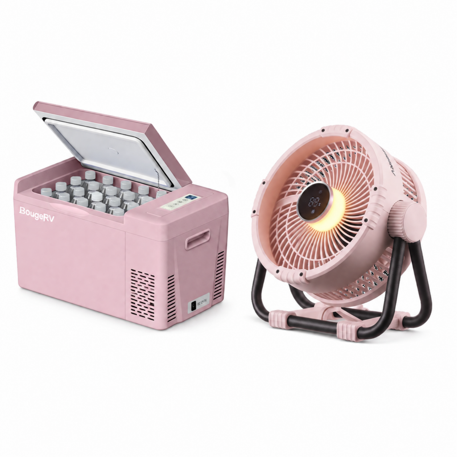 BougeRV 12V 23 Quart Colorful Pink Portable Fridge