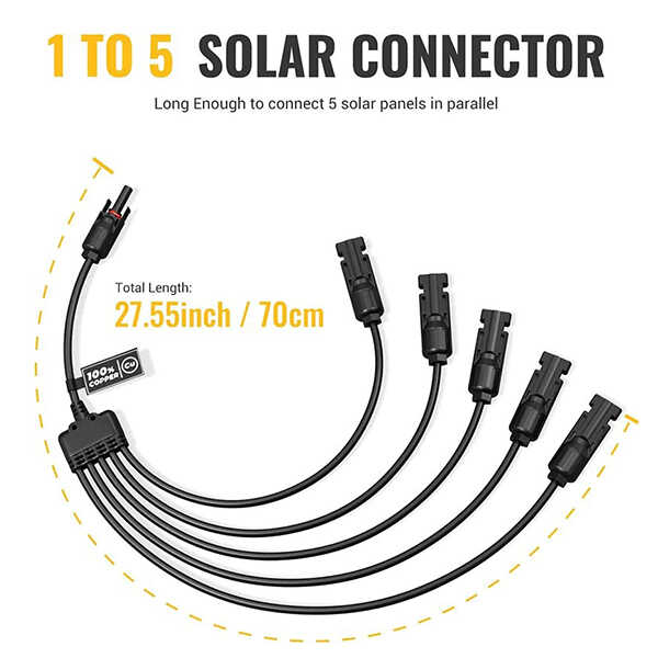 BougeRV Solar Panel Parallel Connectors 1 to 5 Solar Cable Wire