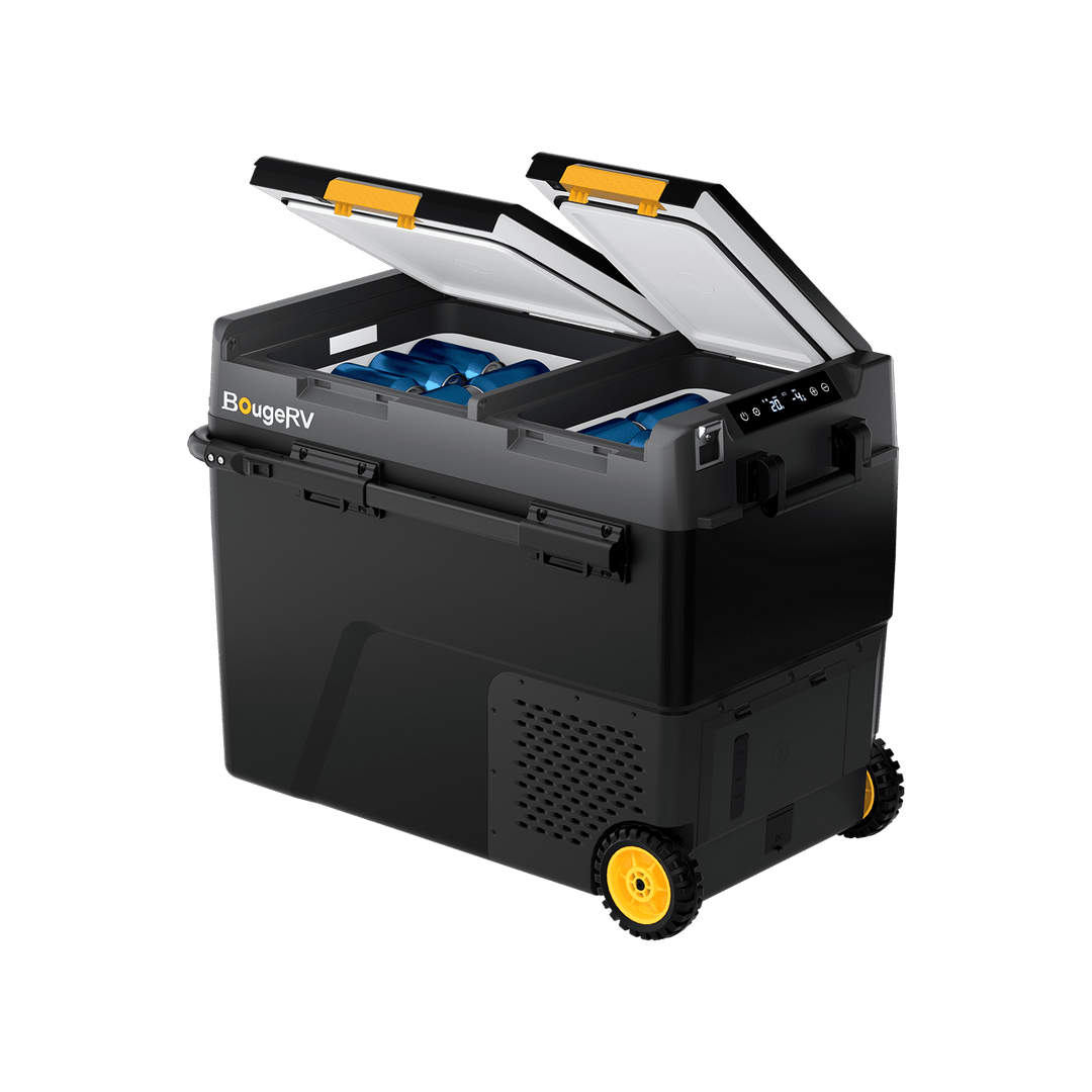 BougeRV New CRD2 V2.0 61QT Dual Zone 12V Portable Fridge with 240Wh Battery