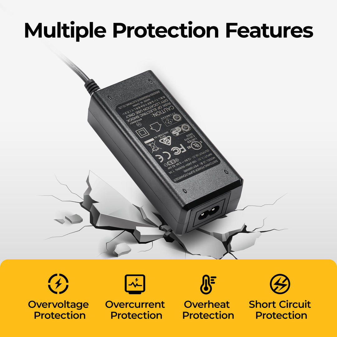 BougeRV New 63W AC Power Cord for 240Wh Detachable Battery and 266Wh Power Supply