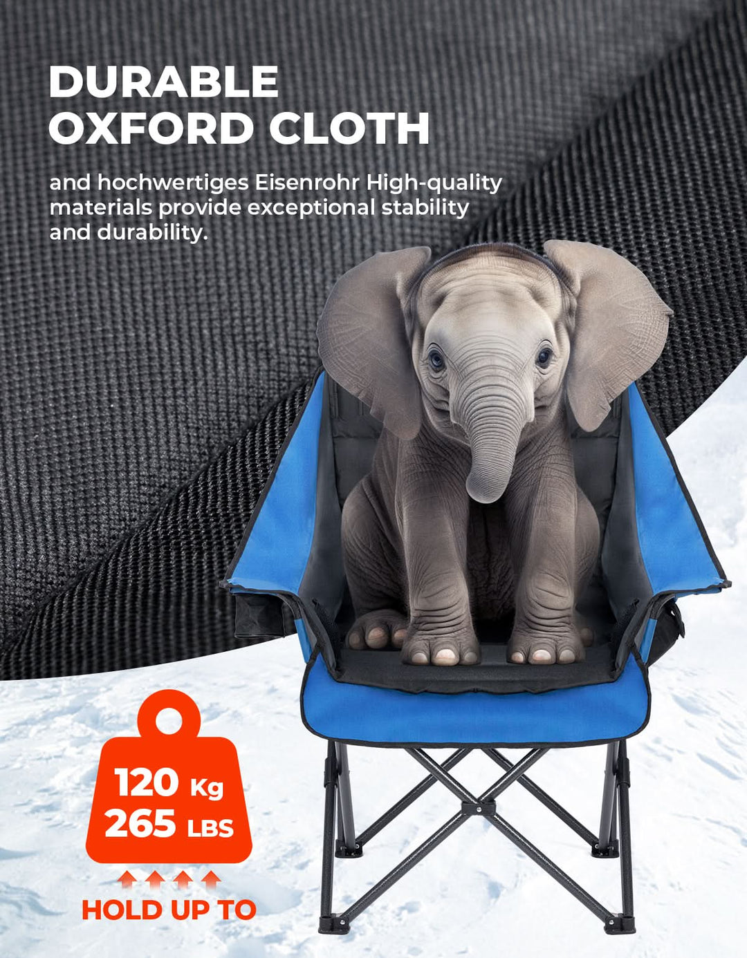 DEERFAMY Heated Camping Chair with 12V Battery Pack