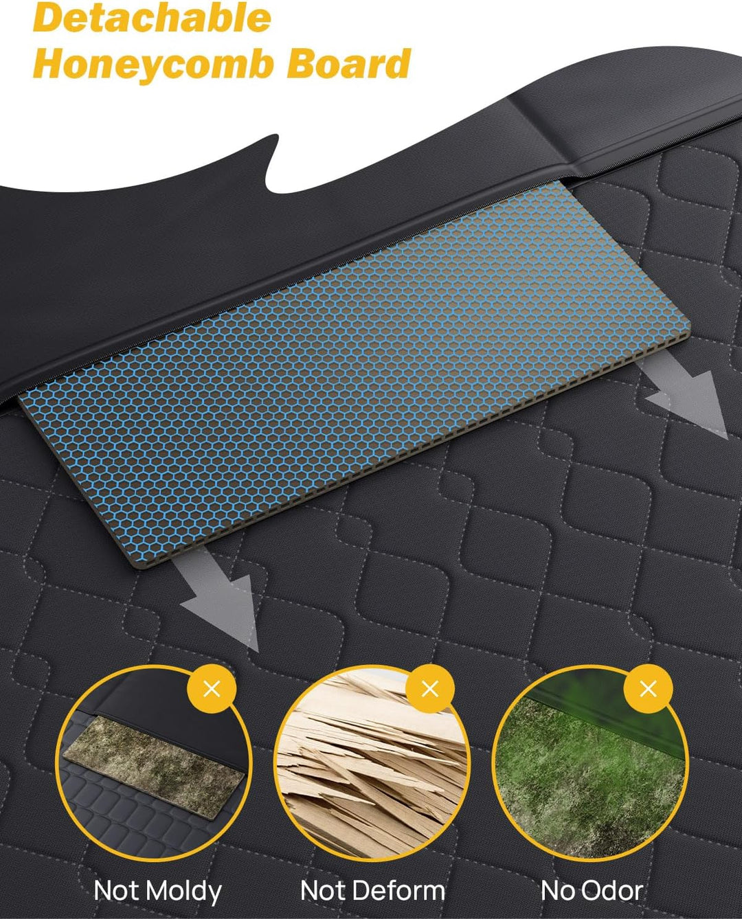 JOYTUTUS Back Seat Extender for Dogs with Dog Bed Mat