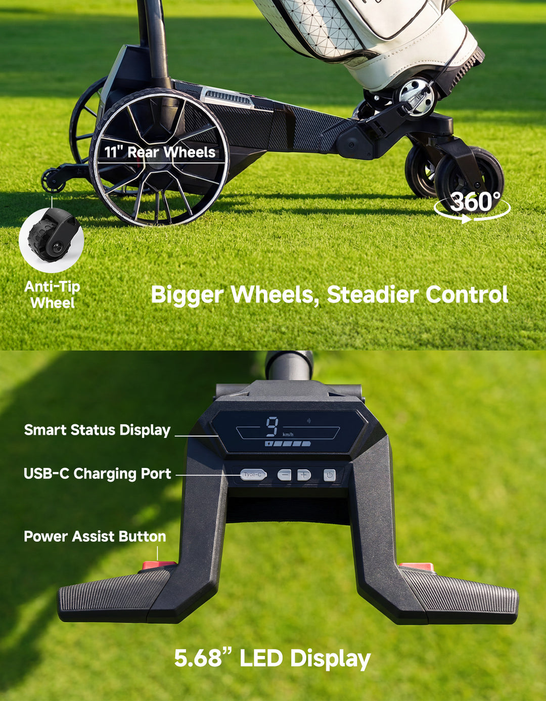 KEMIMOTO ApexR Electric Golf Push Cart