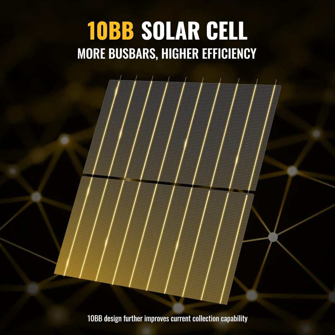 BougeRV 400 Watt 12V/24V Rigid Bifacial 10BB Mono Solar Panel