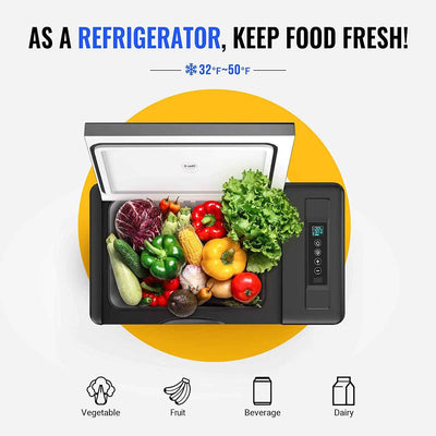 12V 30 Quart (28L) Portable Refrigerator Black