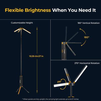 BougeRV New Outdoor Portable Telescopic Camping Lantern (Black)