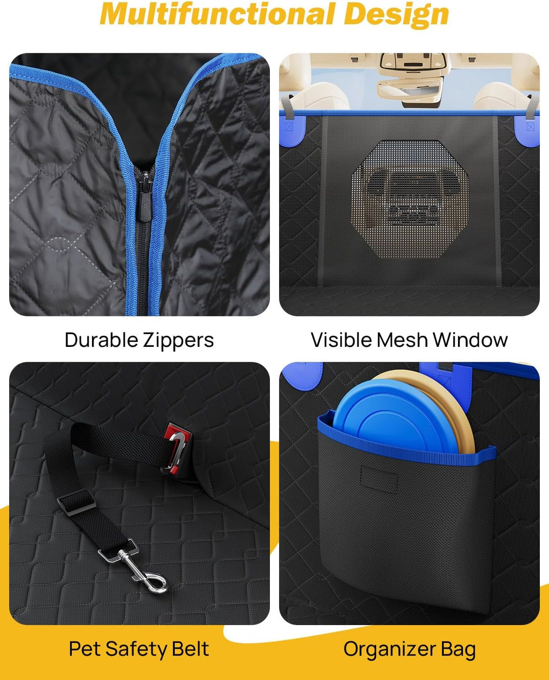 JOYTUTUS Back Seat Extender for Dogs with Dog Bed Mat