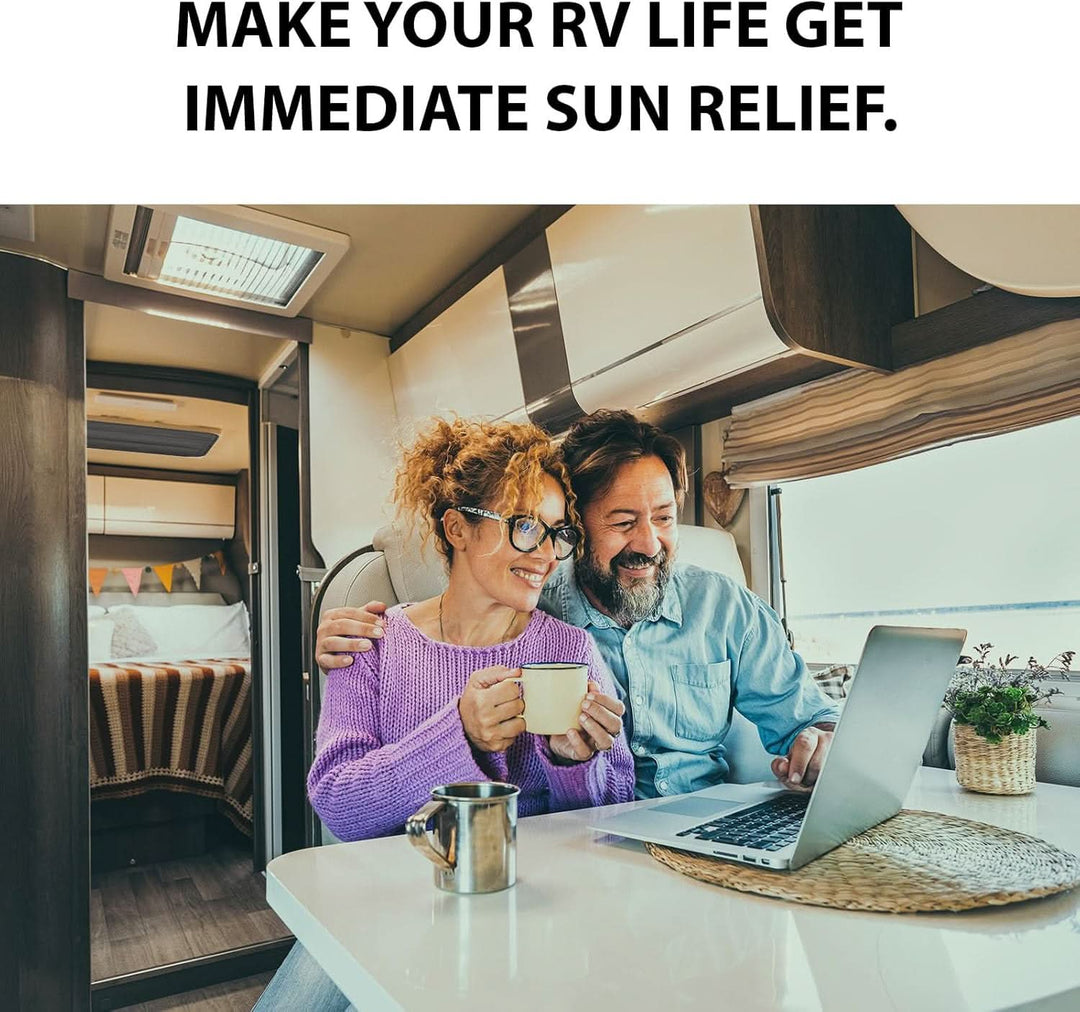 BougeRV RV Skylight Vent Cover, Magnetic Foldable Camper Window Sun Shade
