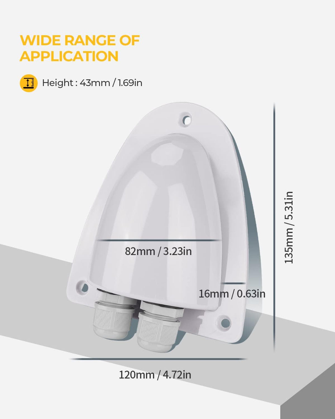 White Solar Weatherproof Double Cable Entry Gland