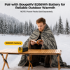 BougeRV 12V heated blanket paired with B266Wh portable battery for reliable warmth during outdoor camping