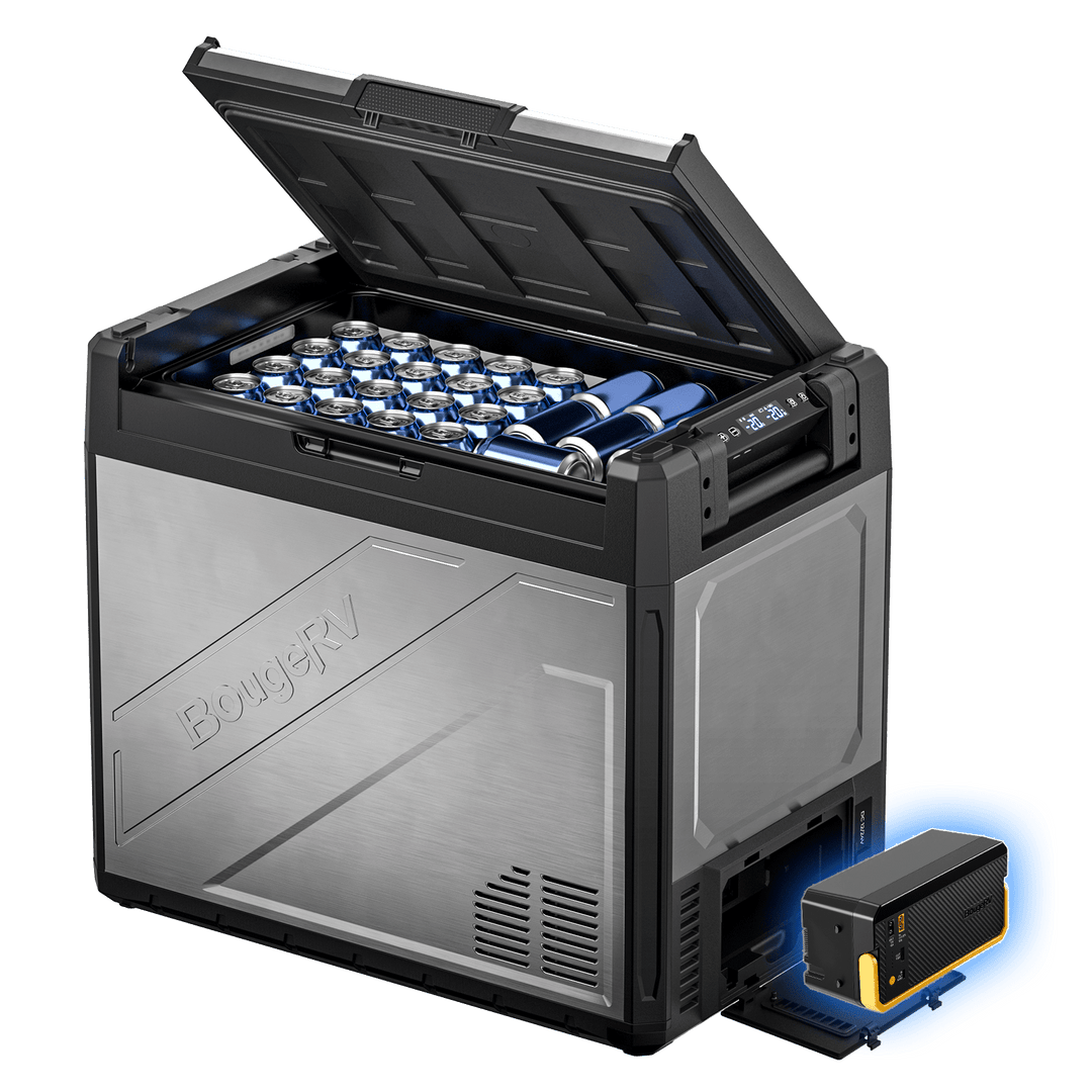 BougeRV Rocky V3.0 41QT Dual Zone 12V Car Fridge with 240Wh Battery