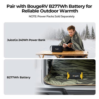 BougeRV 12V Outdoor Heated Blanket-5 Heat Settings, APP Remote Control(Green)