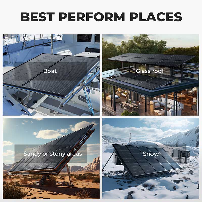 best perform places for 100w double sided solar panels