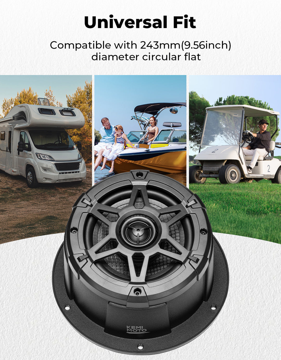 KEMIMOTO 6.5" Waterproof Speaker Pods with Enclosure for UTV, RV & Marine