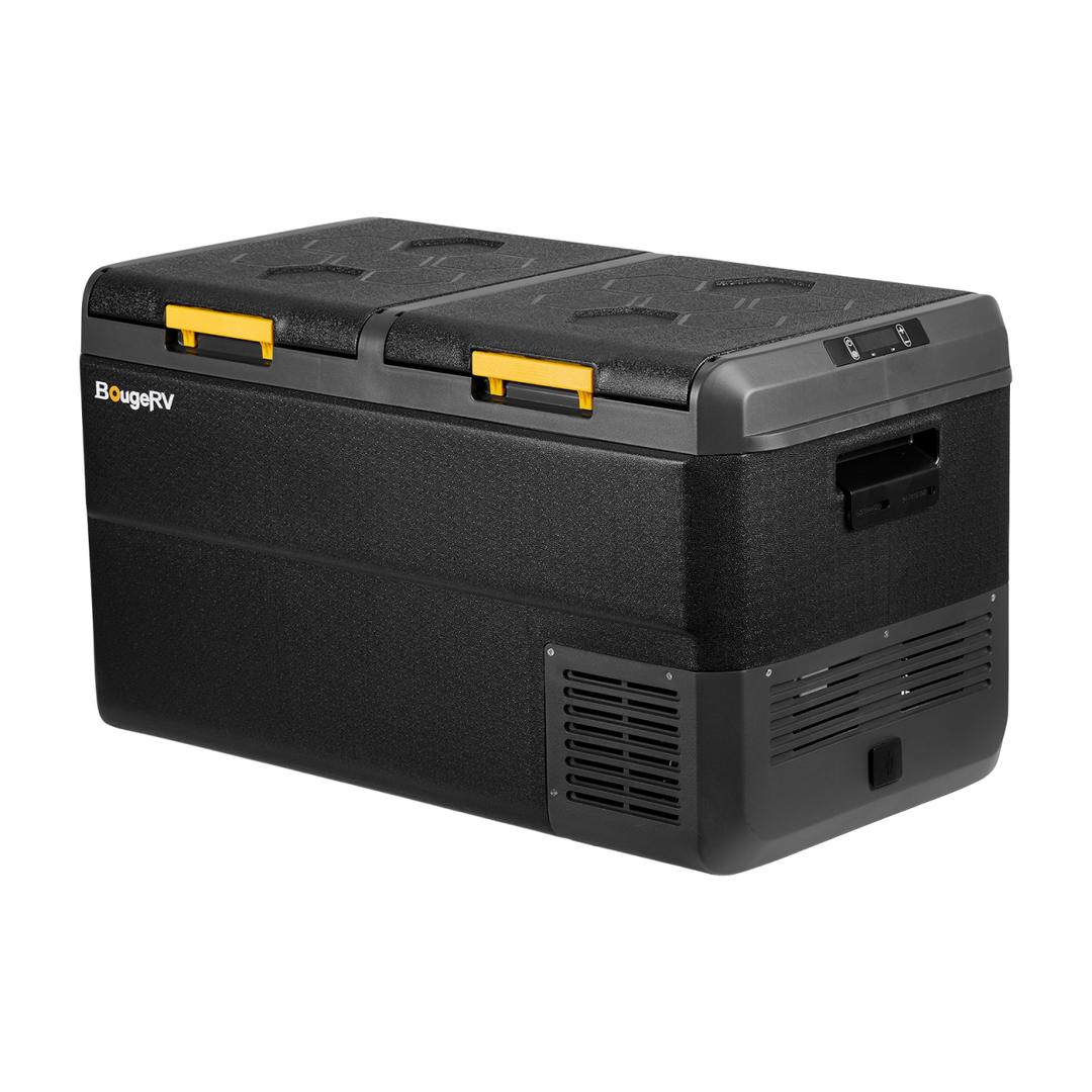 BougeRV New CRS 79 Quart 12V Dual Zone Car Fridge Freezer