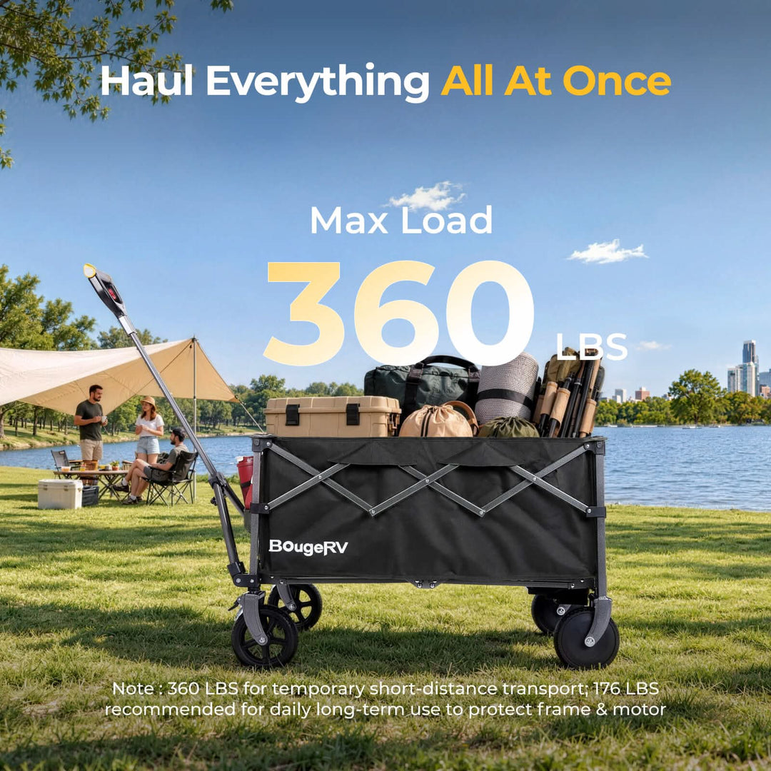 BougeRV LiteRover Foldable Utility Electric Wagon for Camping