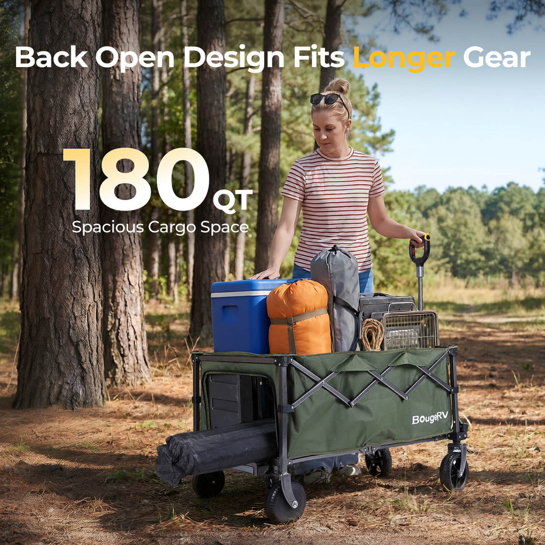 BougeRV LiteRover Foldable Utility Electric Wagon for Camping (Green)