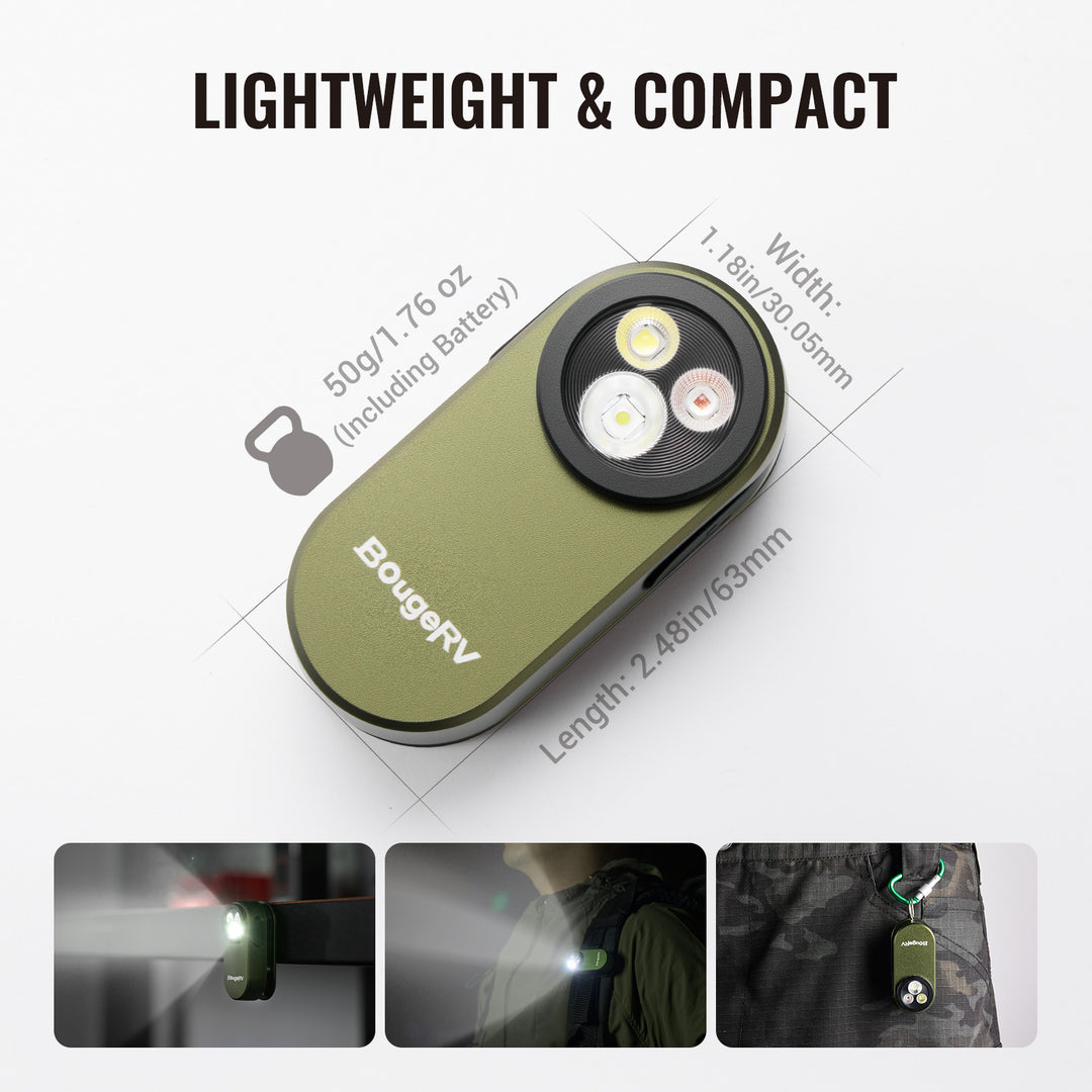 BougeRV Easy Carry Clip-On Light Outdoor Camping Lantern