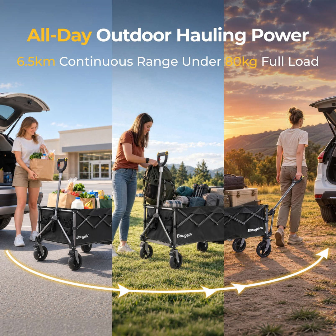BougeRV LiteRover Foldable Utility Electric Wagon for Camping